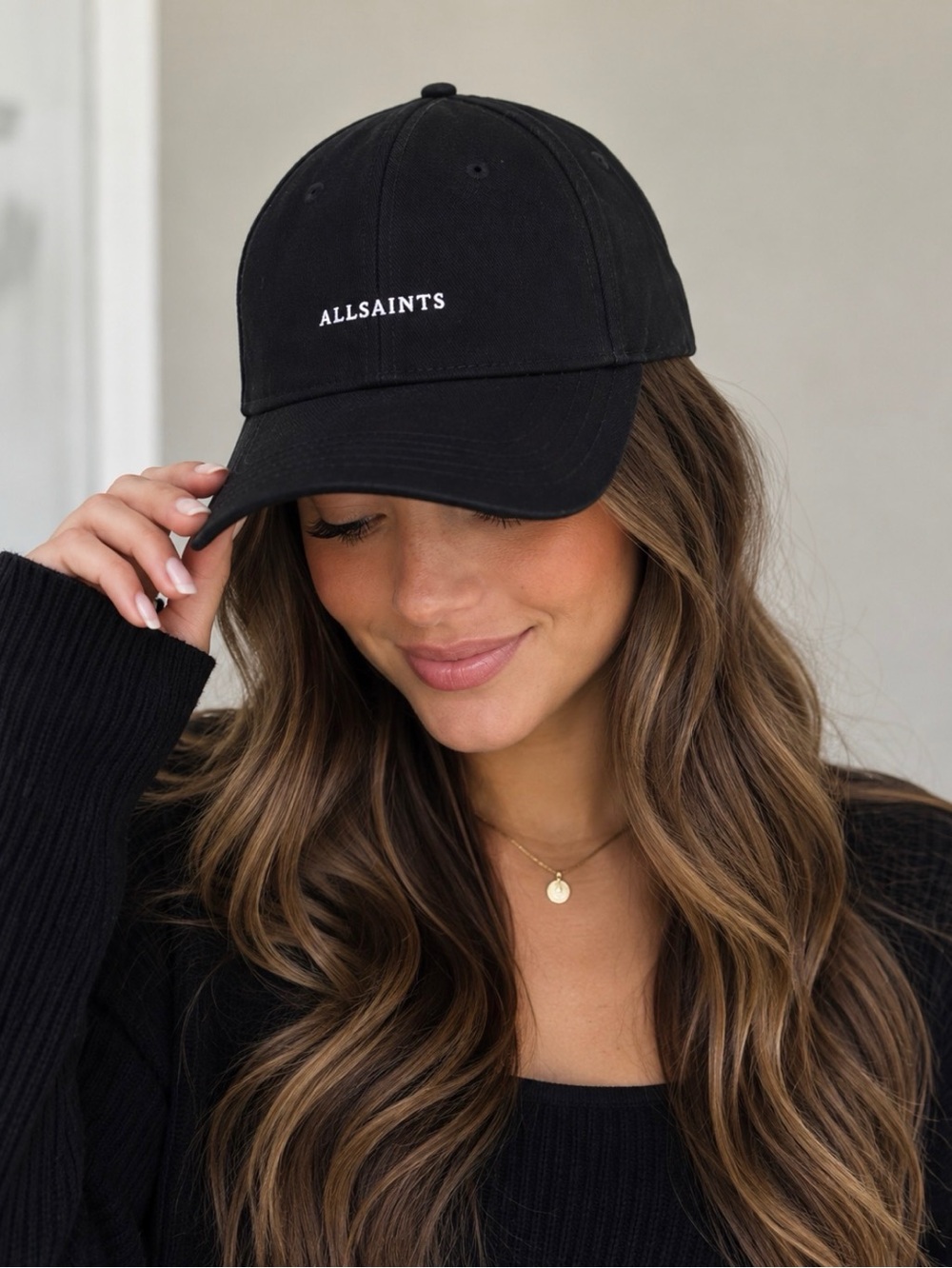 ALL SAINTS cap - black baseball cap
